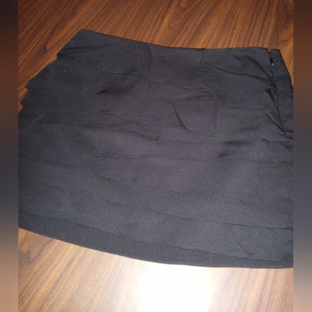 Black Layered Mini Skirt